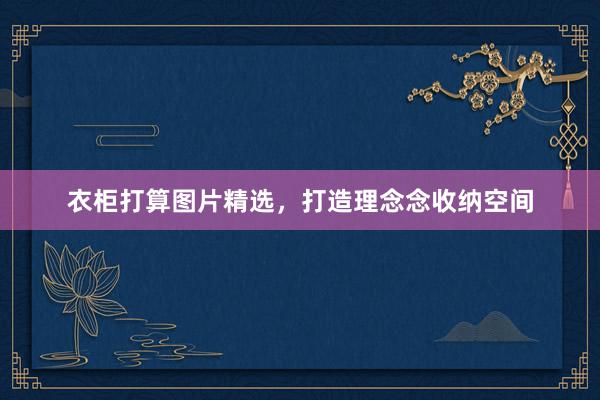 衣柜打算图片精选,打造理念念收纳空间